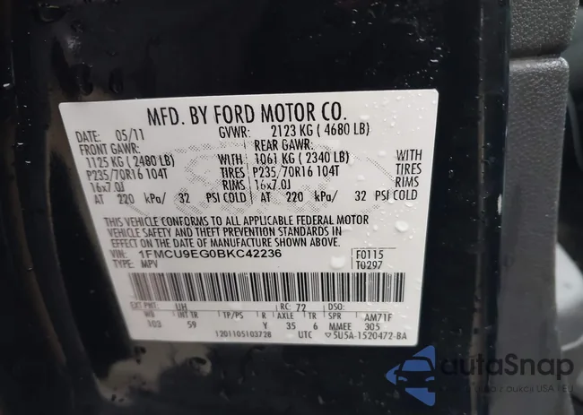 1FMCU9EG0BKC42236: 43963159