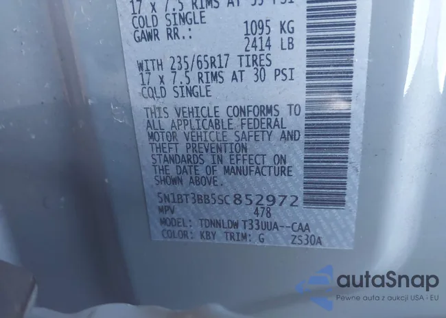 5N1BT3BB5SC852972: 43963280