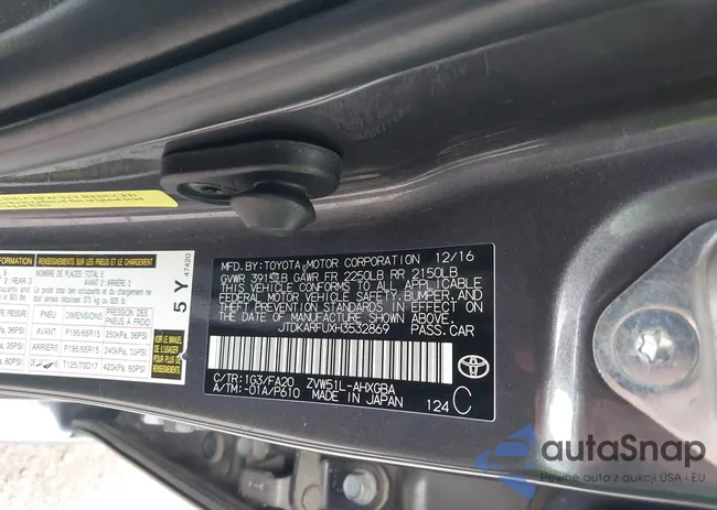 JTDKARFUXH3532869: 43963333