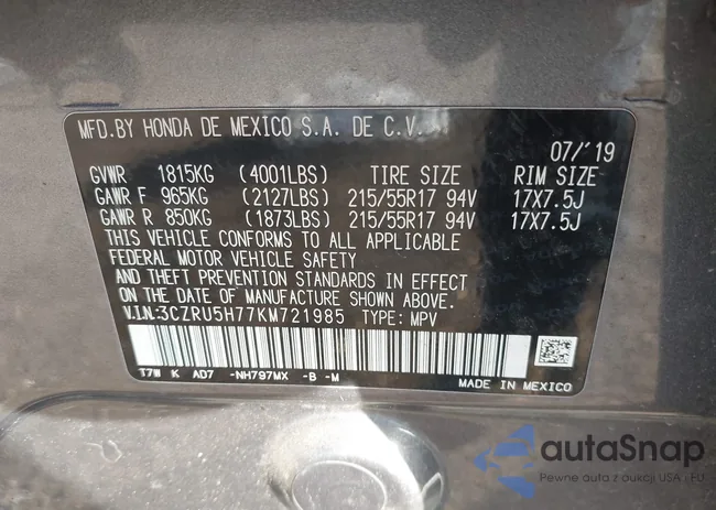 3CZRU5H77KM721985: 43962527