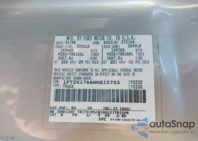 1FTZX1766WNB15703: 43963761