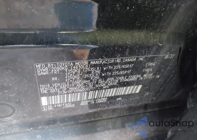 2T3W1RFVXNW206217: 43963815