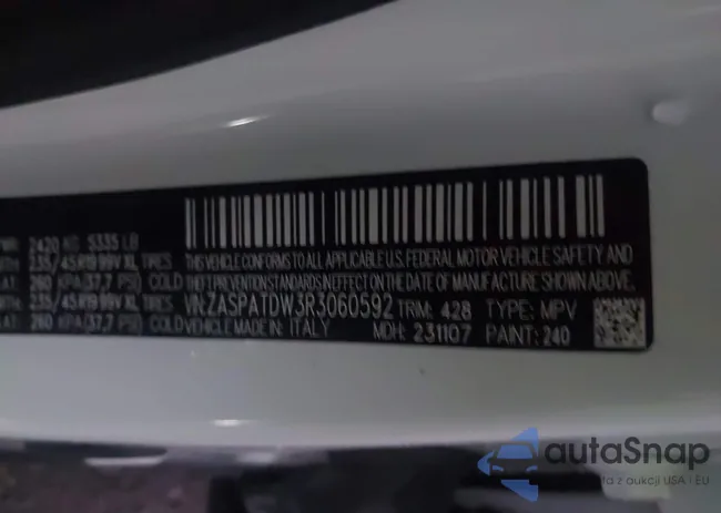 ZASPATDW3R3060592: 43963816