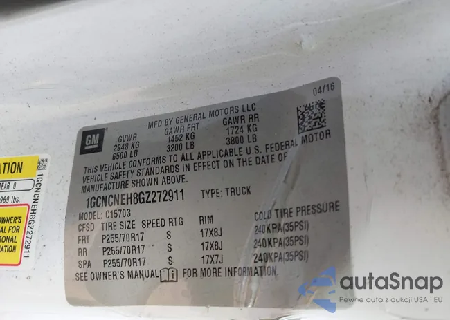 1GCNCNEH8GZ272911: 43963943