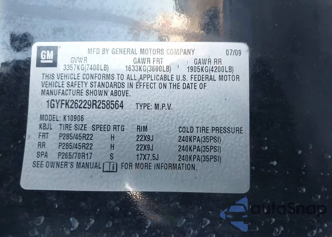 1GYFK26229R258564: 43963958