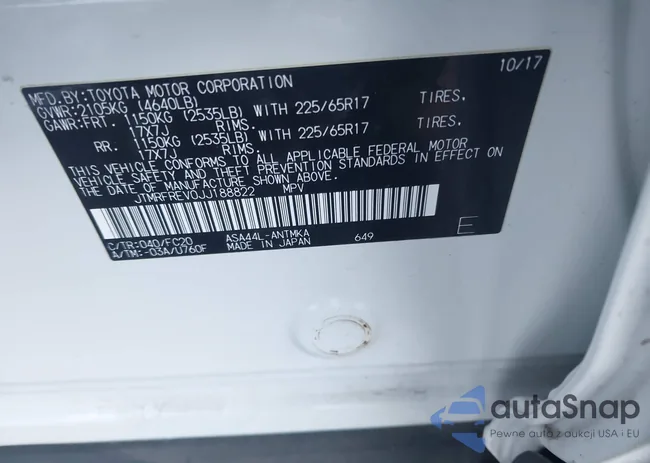 JTMRFREV0JJ188822: 43963993