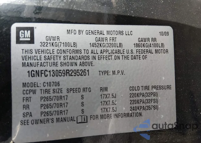 1GNFC13059R295261: 43964001