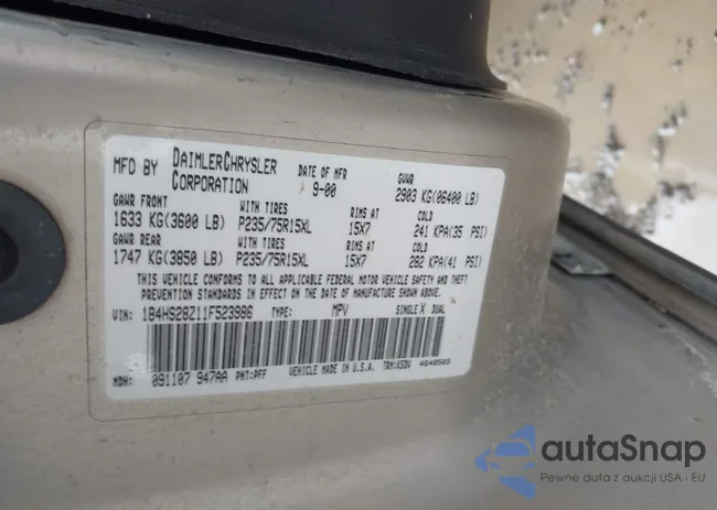 1B4HS28Z11F523986: 43964039