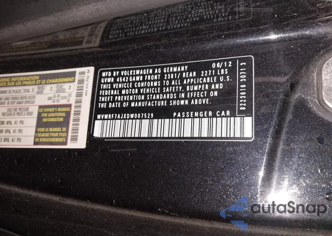 WVWRF7AJXDW007529: 43964064