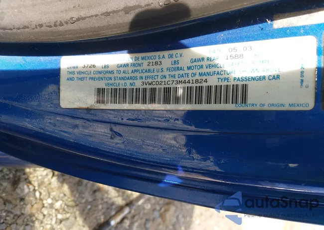 3VWCD21C73M441824: 43964071