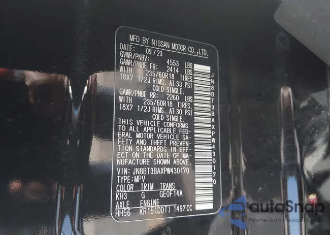 JN8BT3BAXPW430170: 43964077