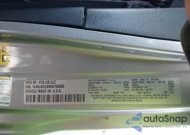 1C4HJXEGXMW746005: 43964137