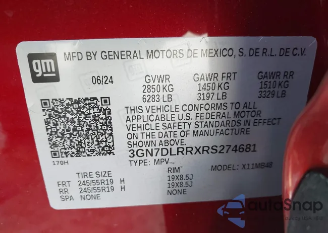 3GN7DLRRXRS274681: 43963462