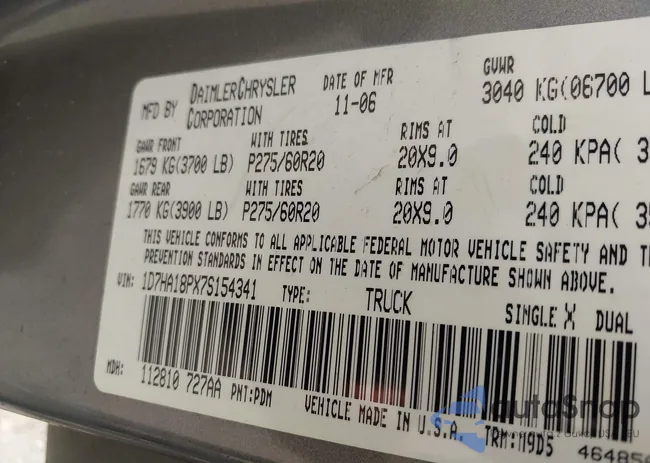 1D7HA18PX7S154341: 43963508