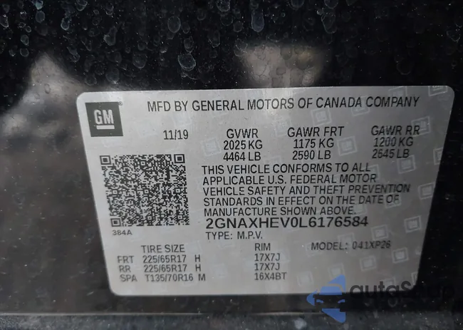 2GNAXHEV0L6176584: 43963637