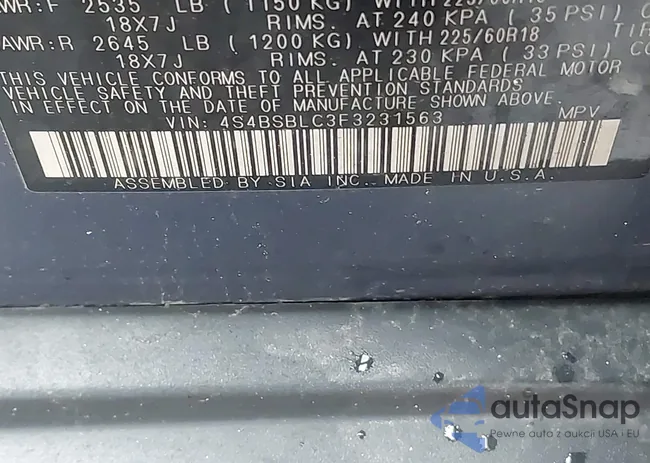 4S4BSBLC3F3231563: 43963657