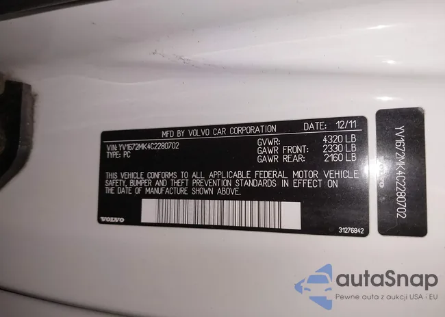 YV1672MK4C2280702: 43963707