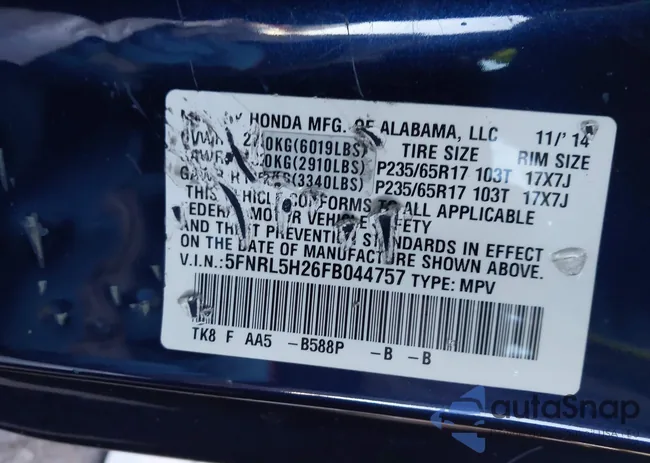 5FNRL5H26FB044757: 43964771