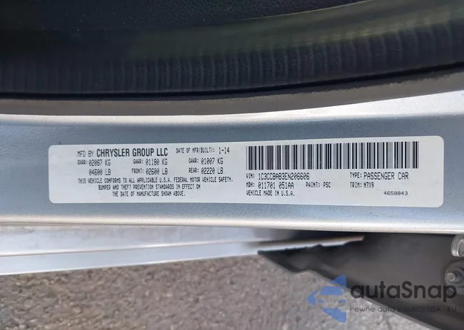 1C3CCBAB3EN206606: 43964865