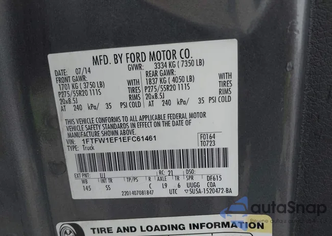 1FTFW1EF1EFC61461: 43965088