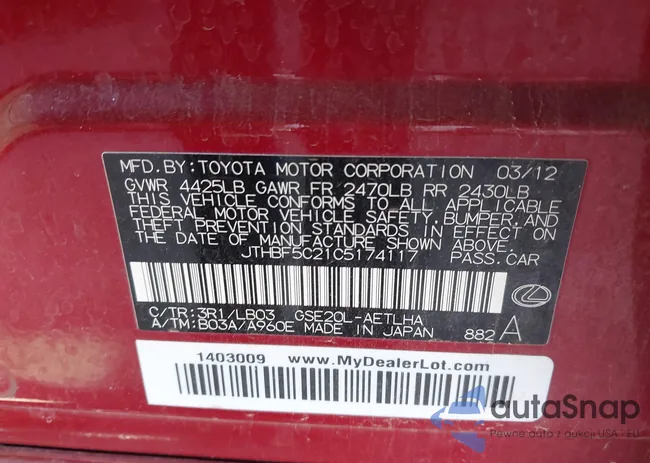 JTHBF5C21C5174117: 43965217