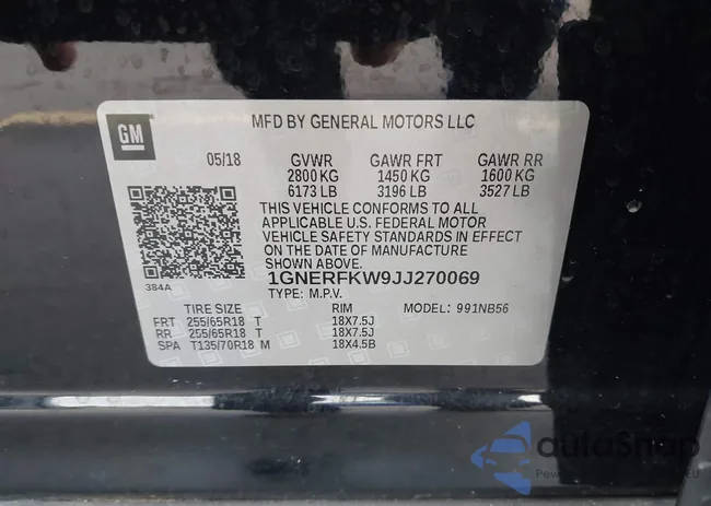 1GNERFKW9JJ270069: 43965234