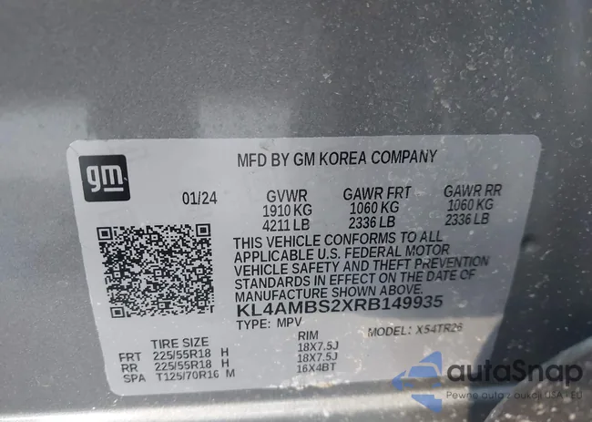 KL4AMBS2XRB149935: 43965280