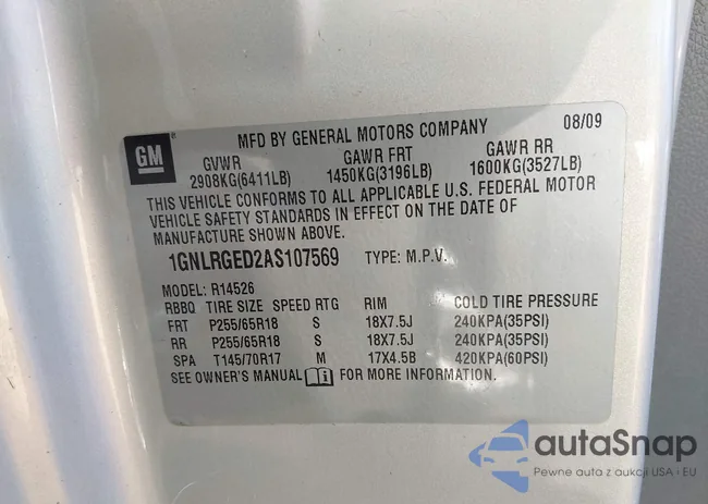 1GNLRGED2AS107569: 43965288