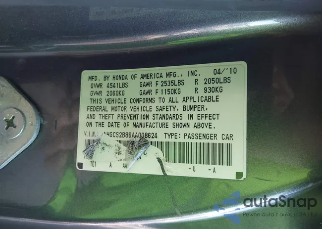 1HGCS2B86AA008624: 43965323