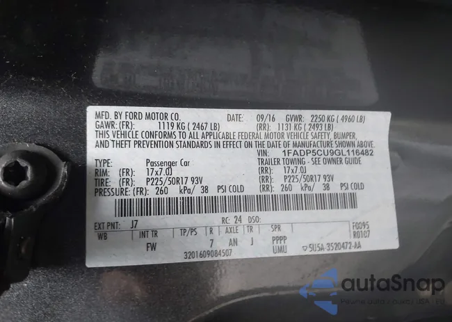 1FADP5CU9GL116482: 43964397