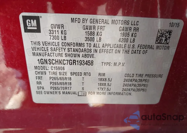 1GNSCHKC7GR193458: 43964434