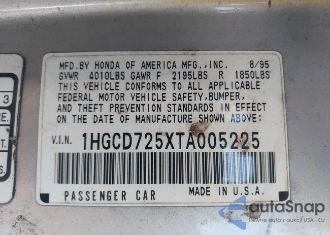 1HGCD725XTA005225: 43964468