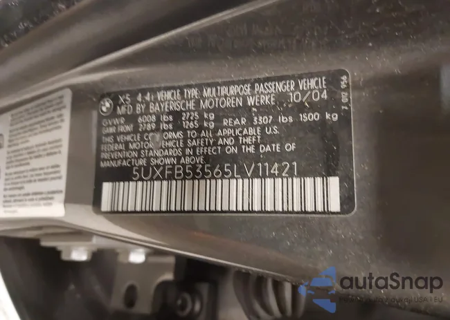 5UXFB53565LV11421: 43964652