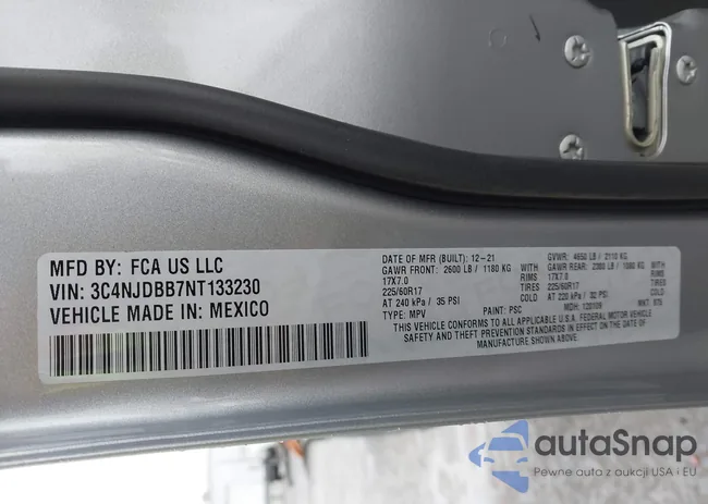 3C4NJDBB7NT133230: 43964679