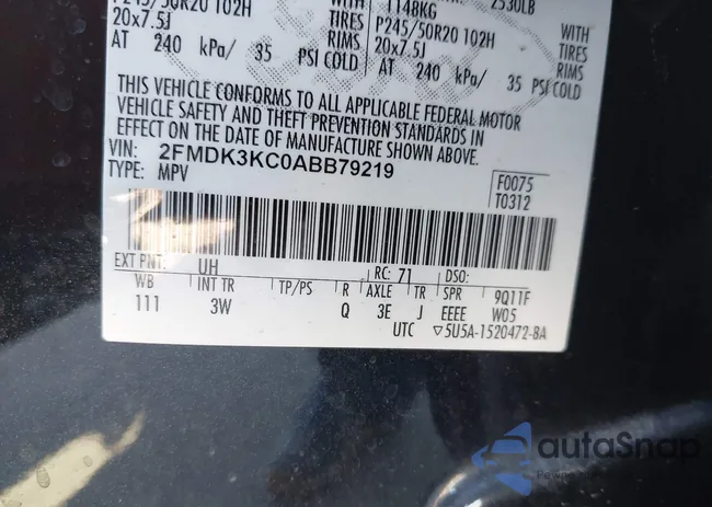 2FMDK3KC0ABB79219: 43964729