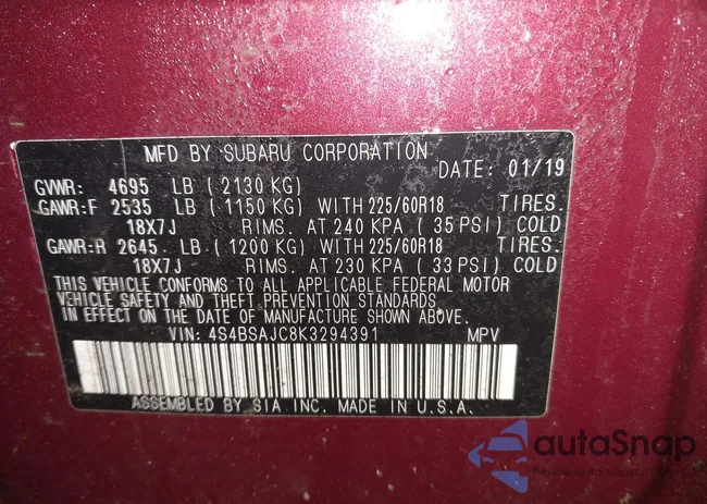 4S4BSAJC8K3294391: 43965799