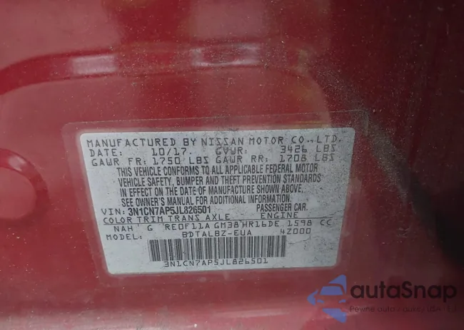 3N1CN7AP5JL826501: 43965852