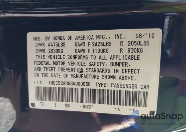 1HGCS2A86BA000056: 43965988