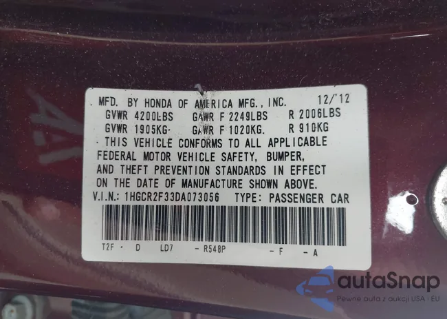 1HGCR2F33DA073056: 43966146