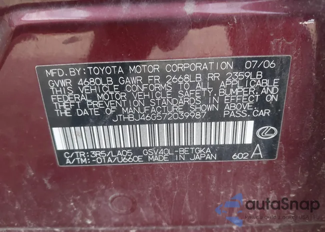 JTHBJ46G572039987: 43966165