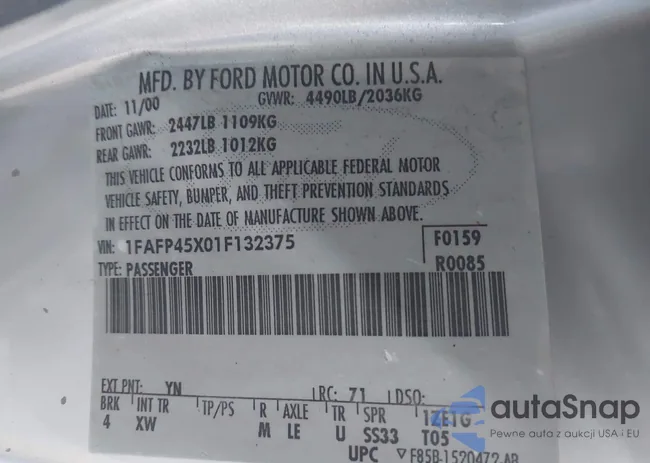 1FAFP45X01F132375: 43965428