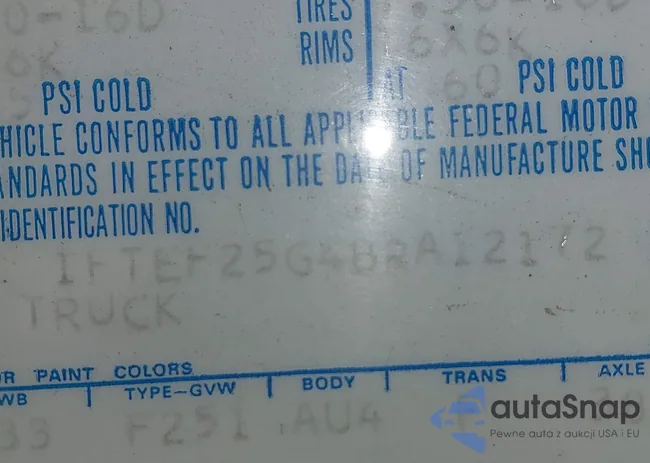 1FTEF25G4BRA12172: 43965450