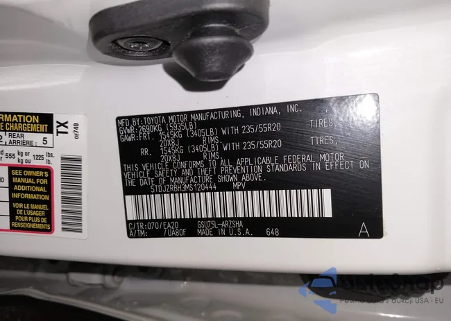 5TDJZRBH3MS120444: 43965459