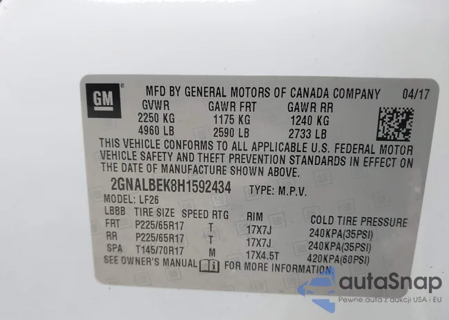 2GNALBEK8H1592434: 43965491