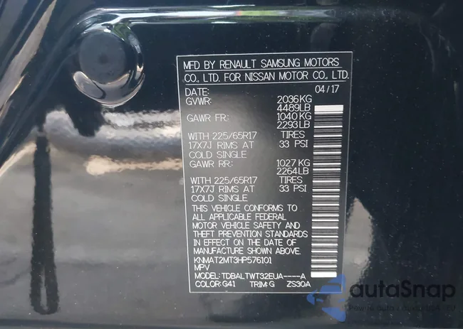 KNMAT2MT3HP576101: 43965620