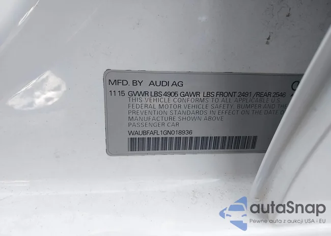 WAUBFAFL1GN018936: 43965634