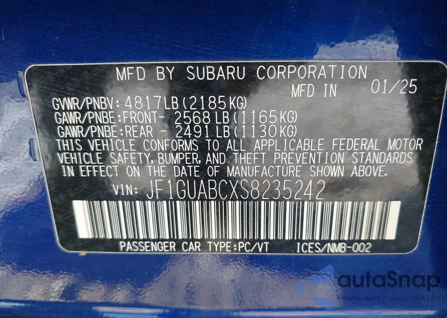 JF1GUABCXS8235242: 43967132