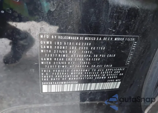 3VV3B7AX0MM040594: 43967155