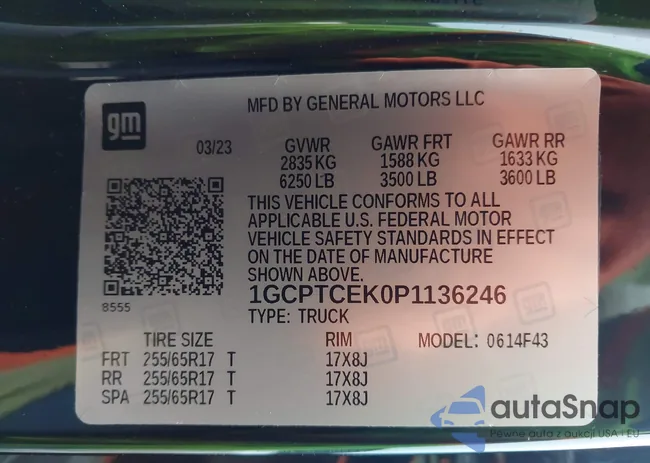 1GCPTCEK0P1136246: 43967232