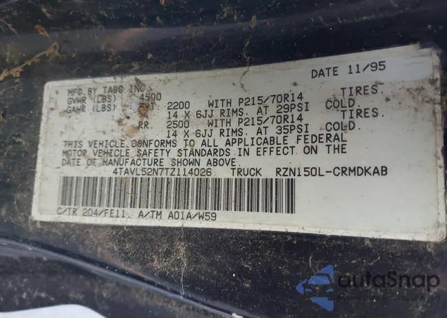 4TAVL52N7TZ114026: 43967248